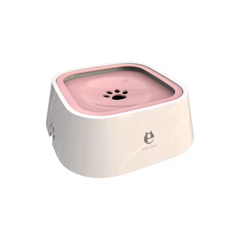 Non-Spill Floating Dog and Cat Water Bowl Dispenser - Anti-Overflow Plastic Design