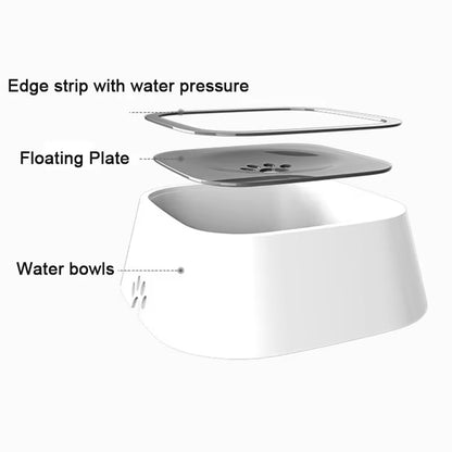 Non-Spill Floating Dog and Cat Water Bowl Dispenser - Anti-Overflow Plastic Design