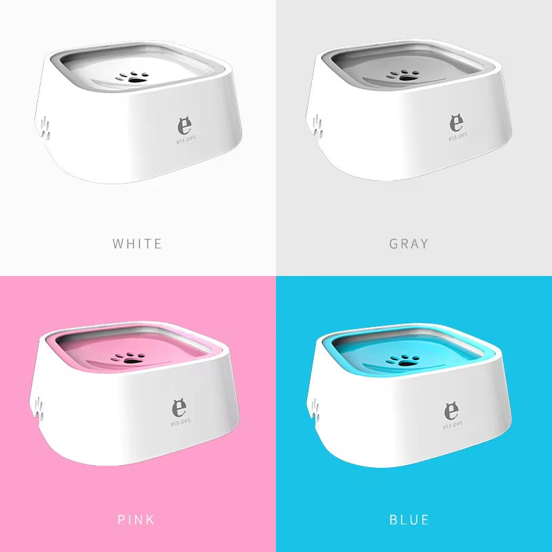 Non-Spill Floating Dog and Cat Water Bowl Dispenser - Anti-Overflow Plastic Design