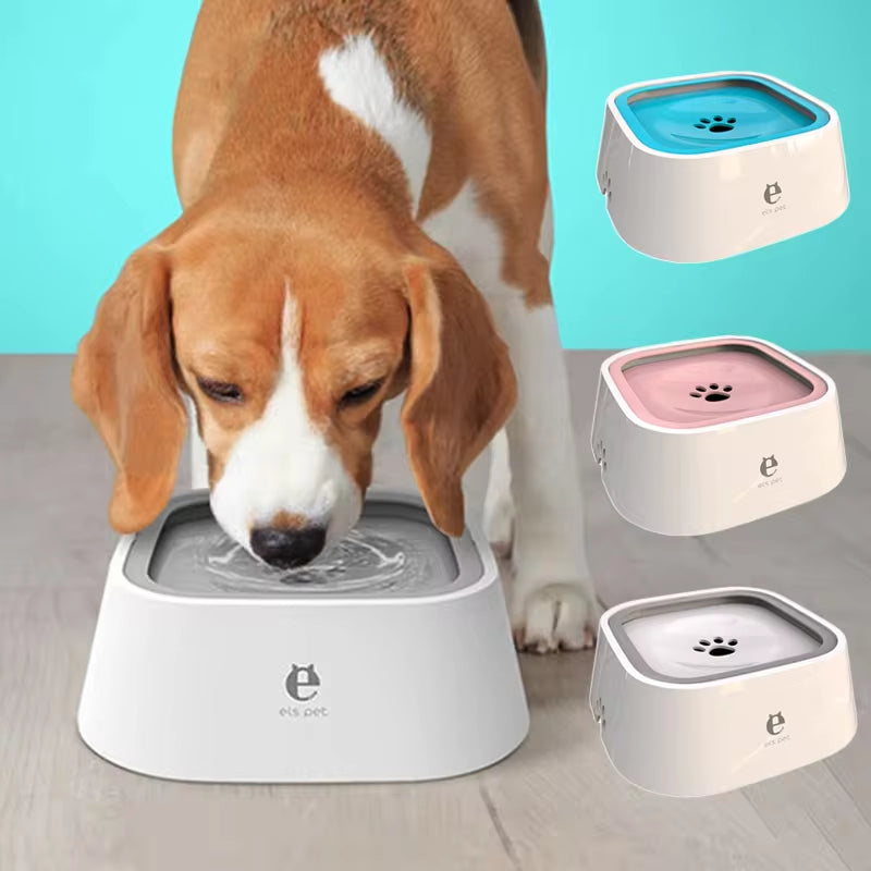Non-Spill Floating Dog and Cat Water Bowl Dispenser - Anti-Overflow Plastic Design