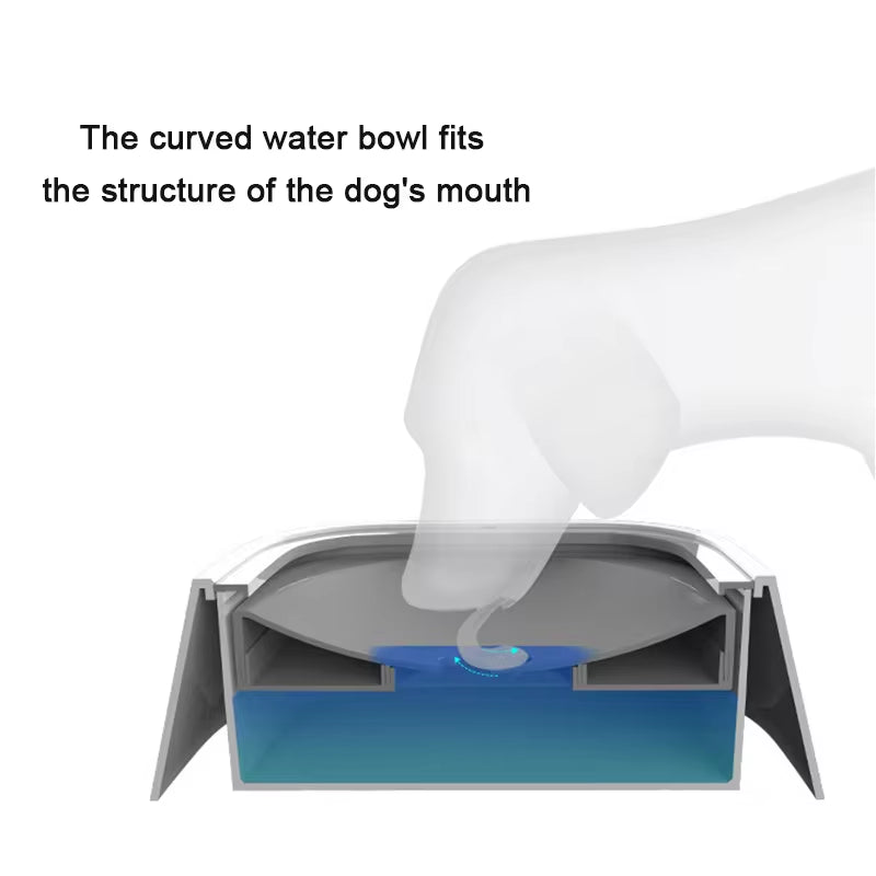 Non-Spill Floating Dog and Cat Water Bowl Dispenser - Anti-Overflow Plastic Design